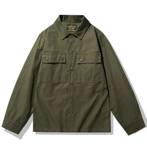 Chemise Militaire Homme Vintage Verte