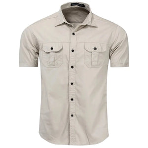 Chemise Militaire Manche Courte Beige