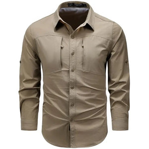 Chemise Style Militaire Homme Beige