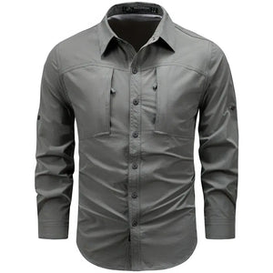 Chemise Style Militaire Homme Grise