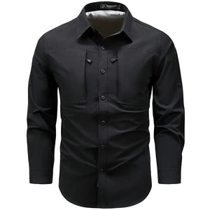 Chemise Style Militaire Homme Noire