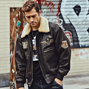 Veste Militaire Cuir Homme