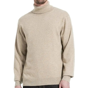 Pull Col Roulé Militaire Beige