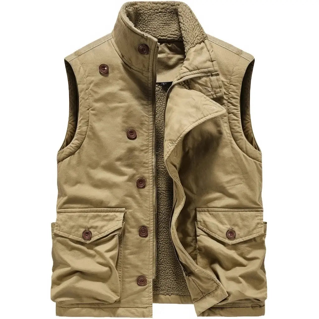 Veste Militaire Sans Manche Beige