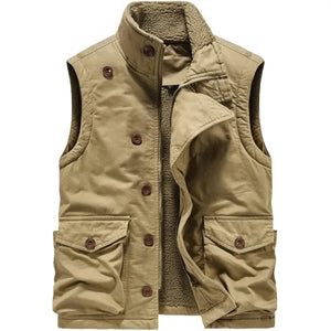 Veste Militaire Sans Manche Beige