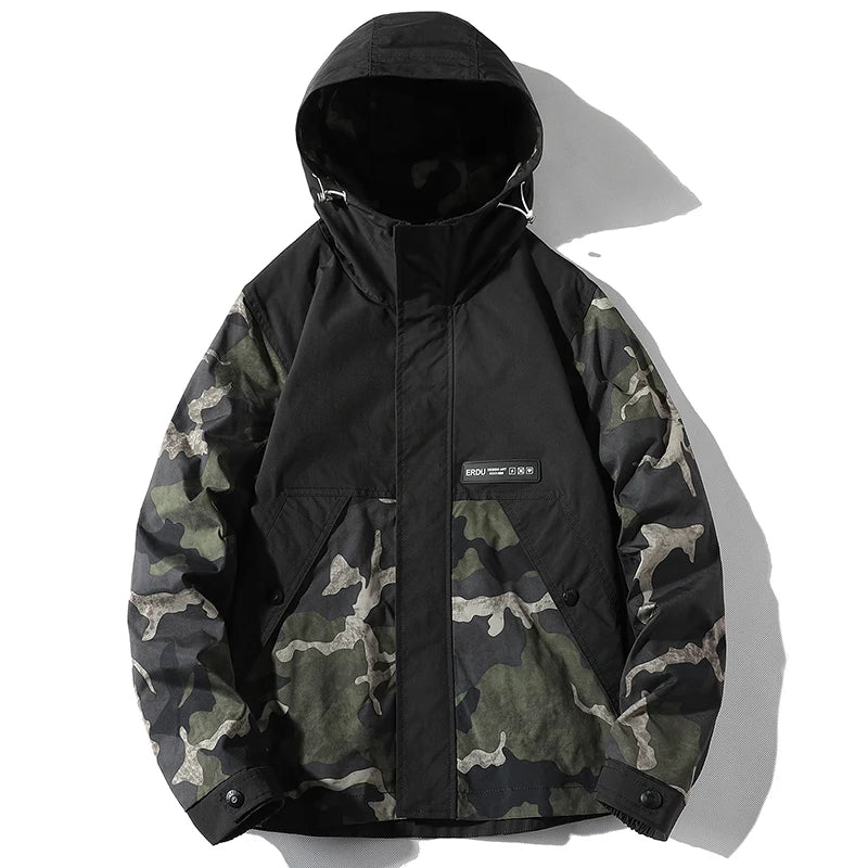 Veste Militaire avec Capuche Noire