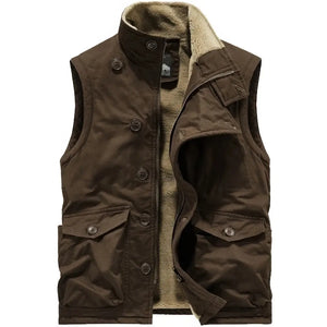 Veste Militaire Sans Manche Marron