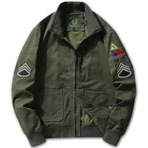 Veste Militaire avec Écusson Verte