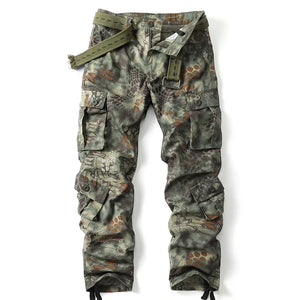 Pantalon Effet Militaire Vert