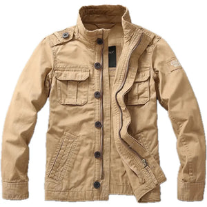 Veste Militaire Col Officier Homme Beige