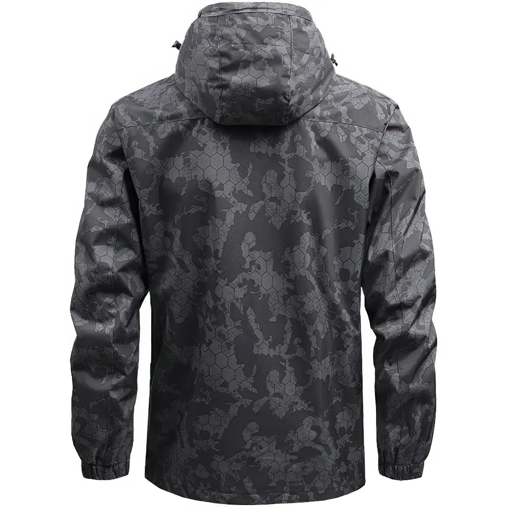 Veste Militaire Noire Homme Arrière