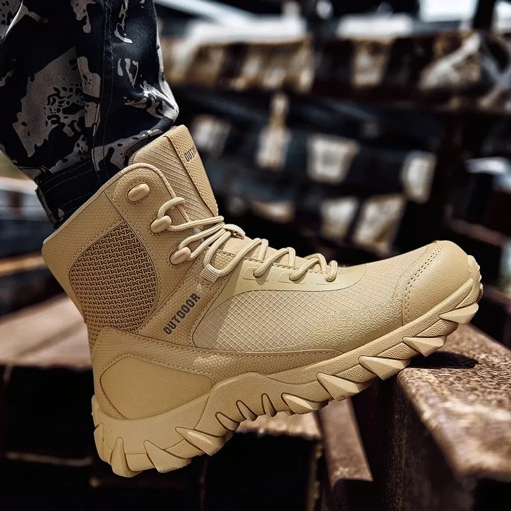 Bottes Style Militaires Beiges