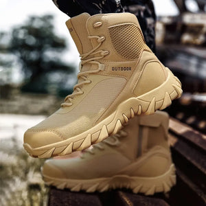 Bottes de Style Militaires Beiges
