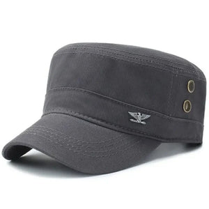 Casquette Forme Militaire Homme Gris