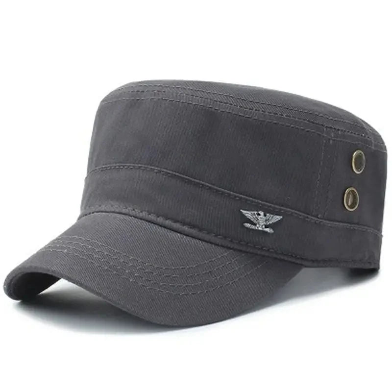 Casquette Forme Militaire Homme Gris