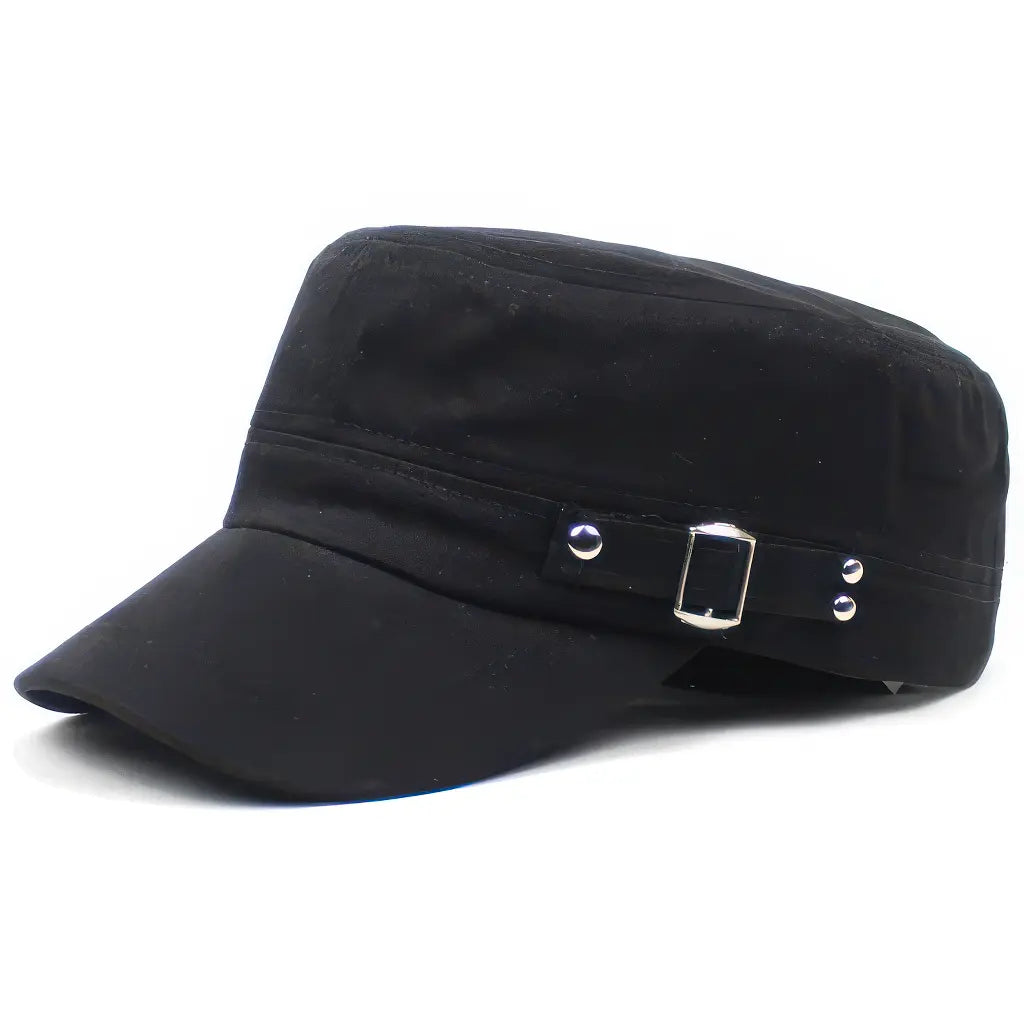 Casquette Militaire Noir Boucle