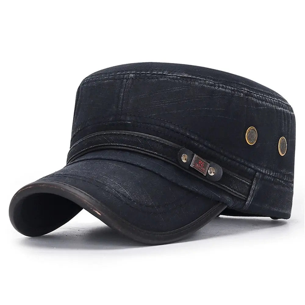 Casquette Militaire Noire Homme
