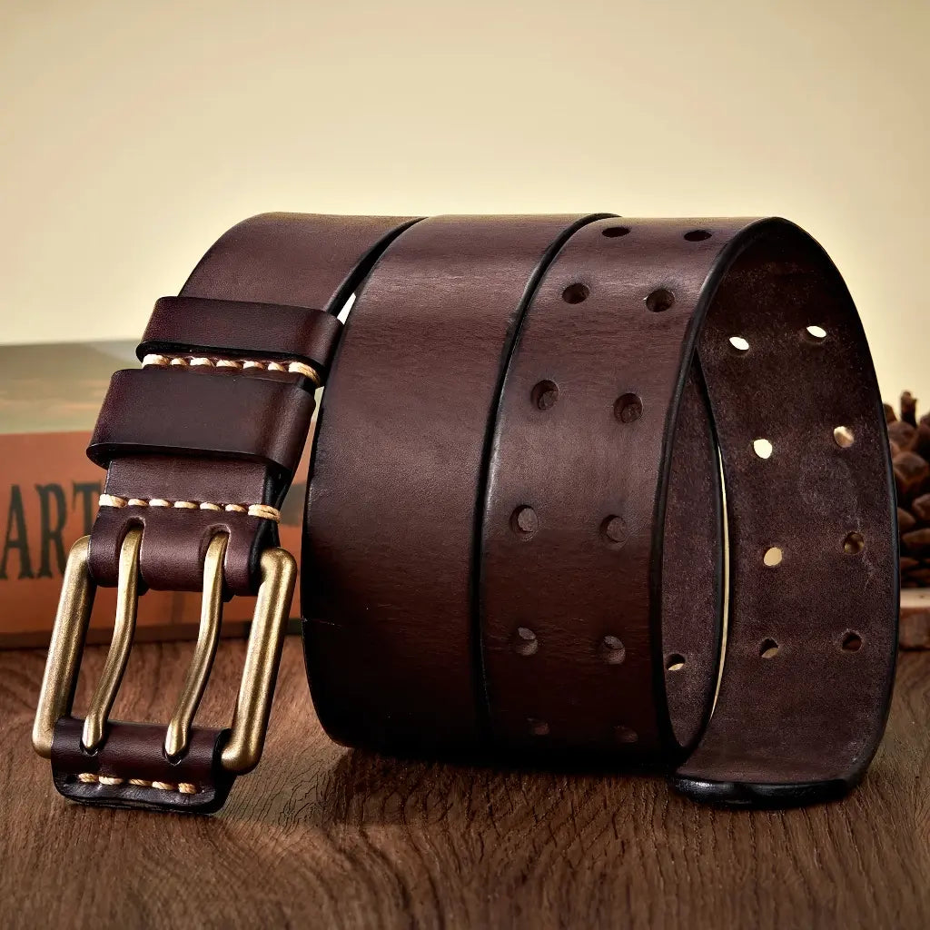 Ceinture Marron Cuir Militaire