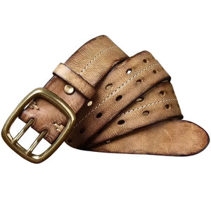 Ceinture Militaire Marron Cuir