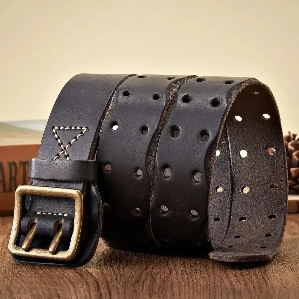 Ceinture Militaire en Cuir Noir