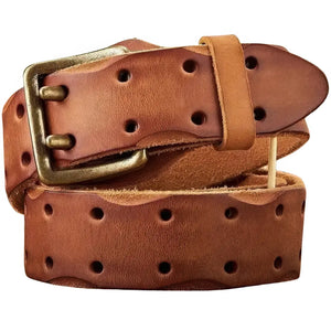 Ceinture en Cuir Militaire Marron