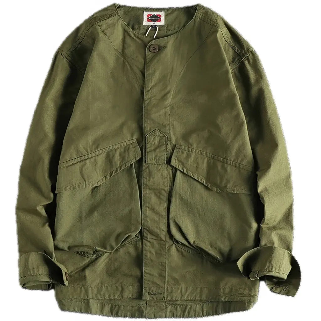 Chemise Col Militaire Verte
