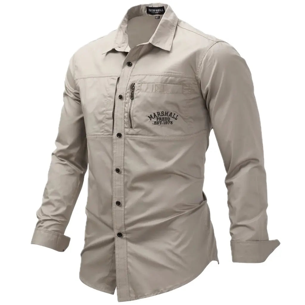 Chemise Homme Militaire Beige