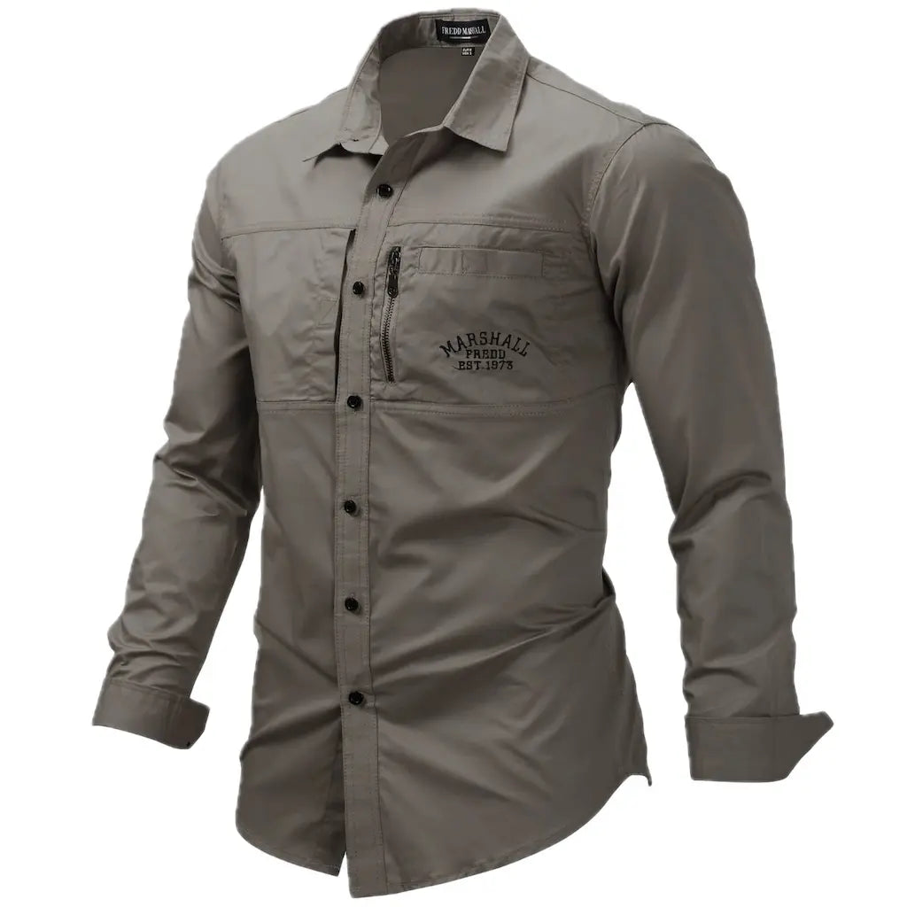 Chemise Homme Militaire Grise