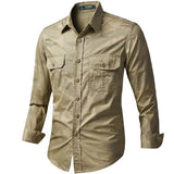 Chemise Homme Style Militaire Beige