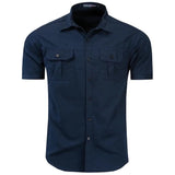 Chemise Militaire Manche Courte Bleu Marine