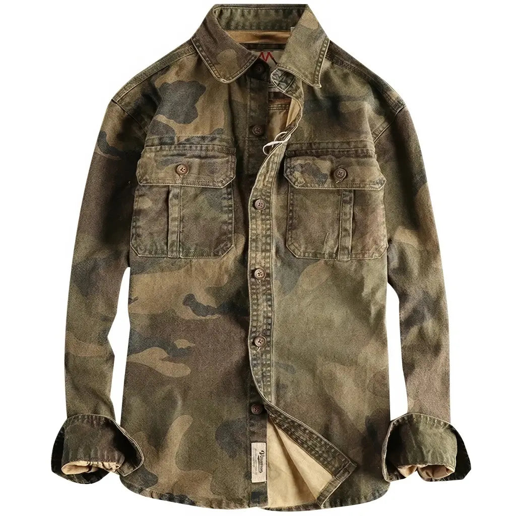 Chemise Motif Militaire Verte