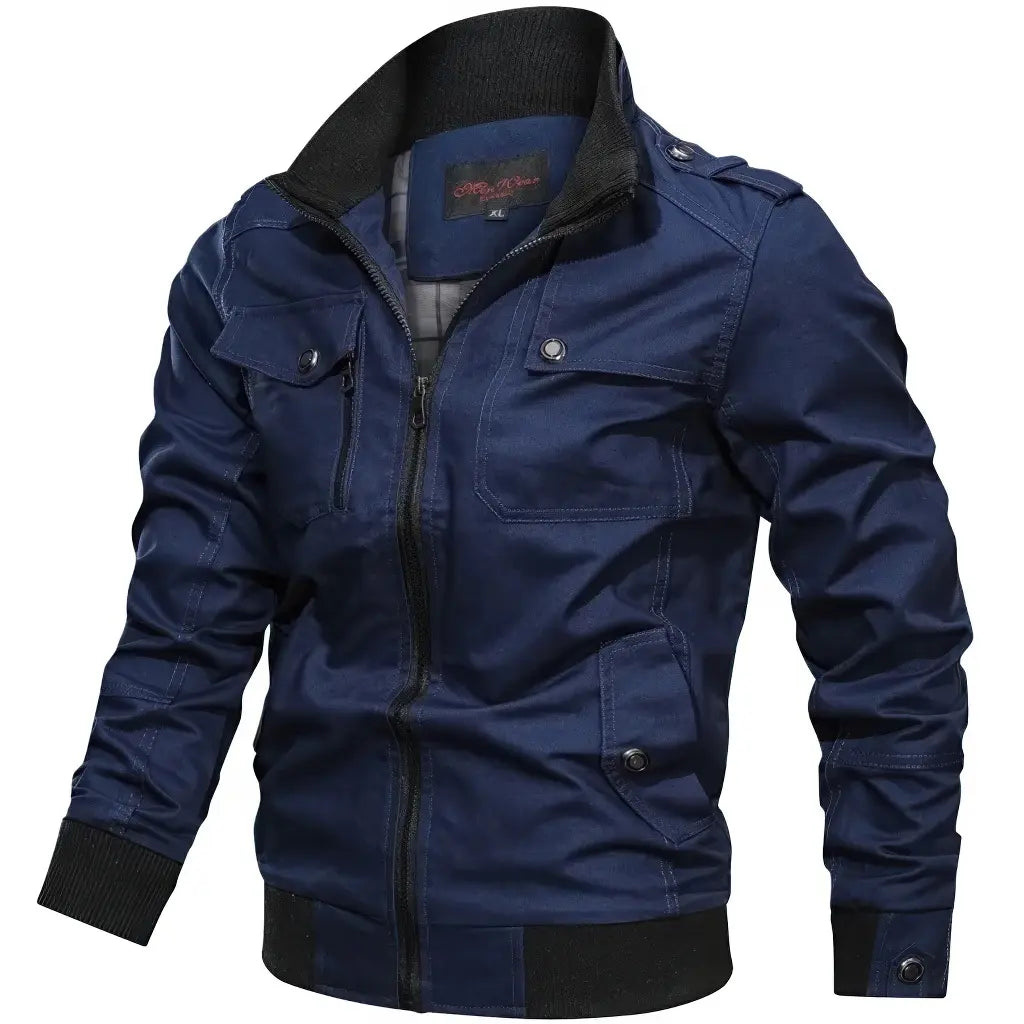 Veste Militaire Homme Coton Bleu Marine