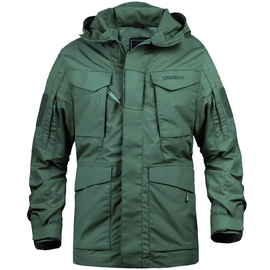 Veste Longue Style Militaire Verte