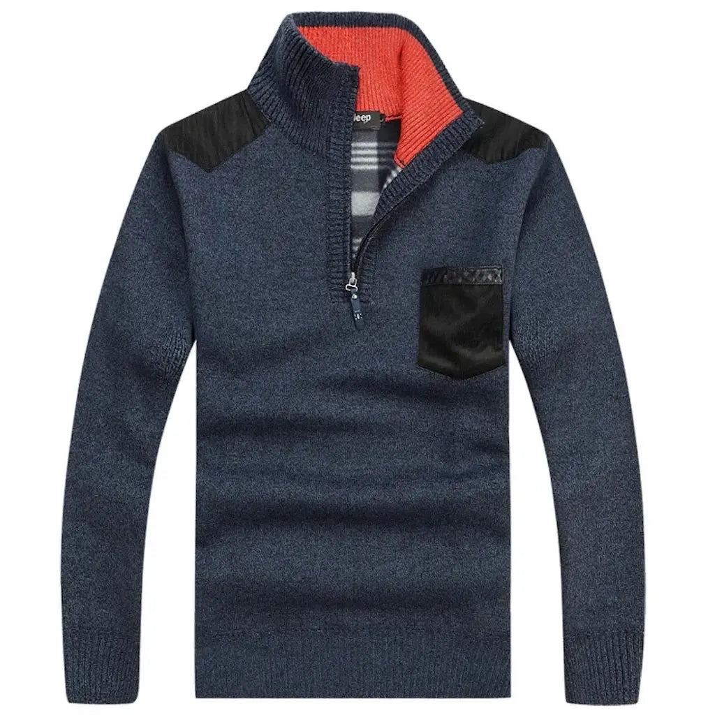Pull Couleur Militaire Bleu