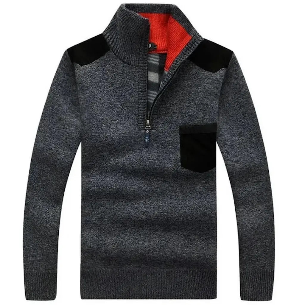 Pull Couleur Militaire Gris