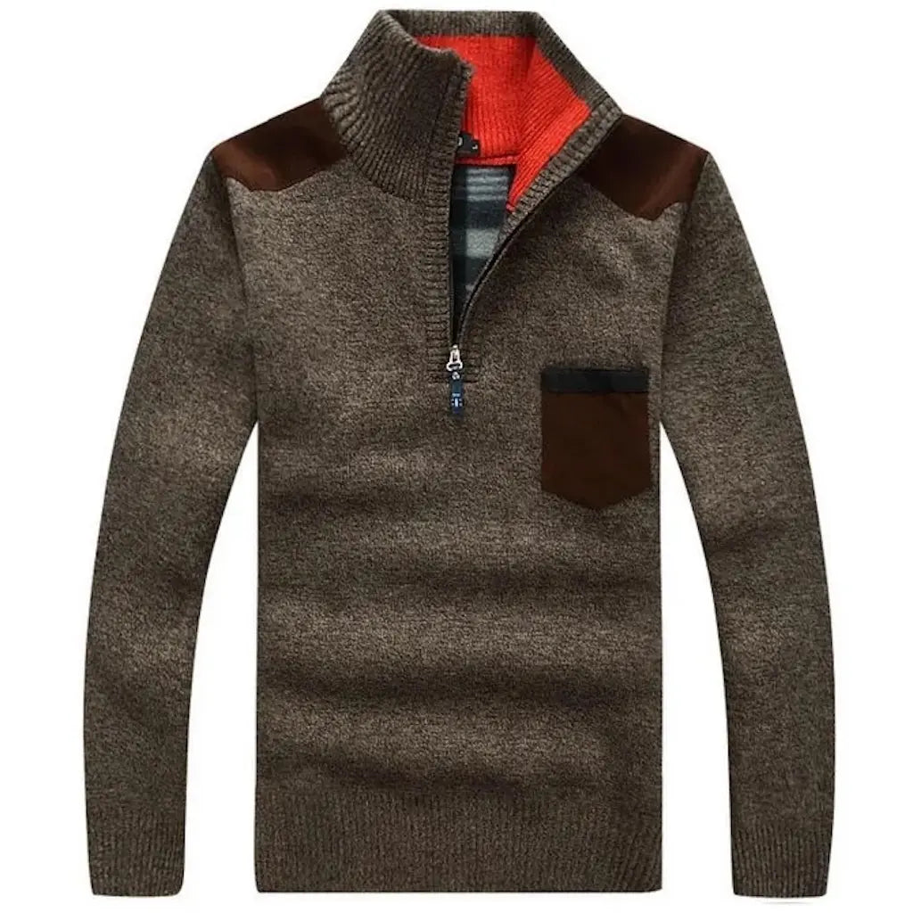 Pull Couleur Militaire Marron