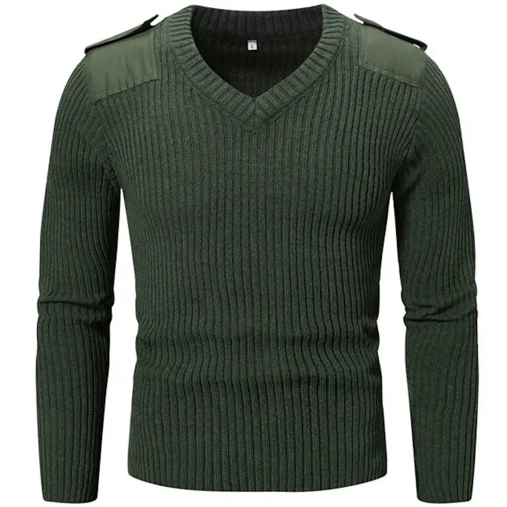 Pull Militaire Laine Vert