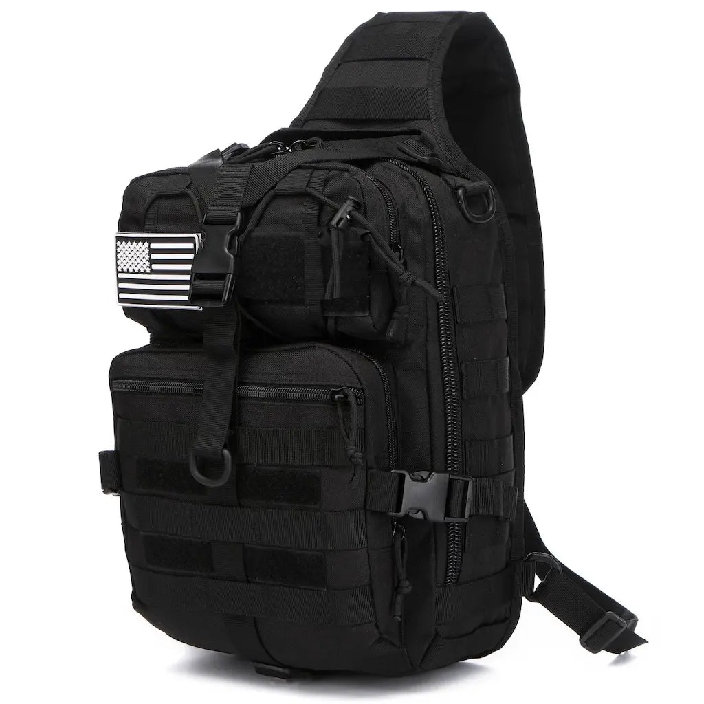 Sac à Dos Bandoulière Militaire Noir