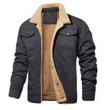 Veste Militaire Fourrure Homme Grise