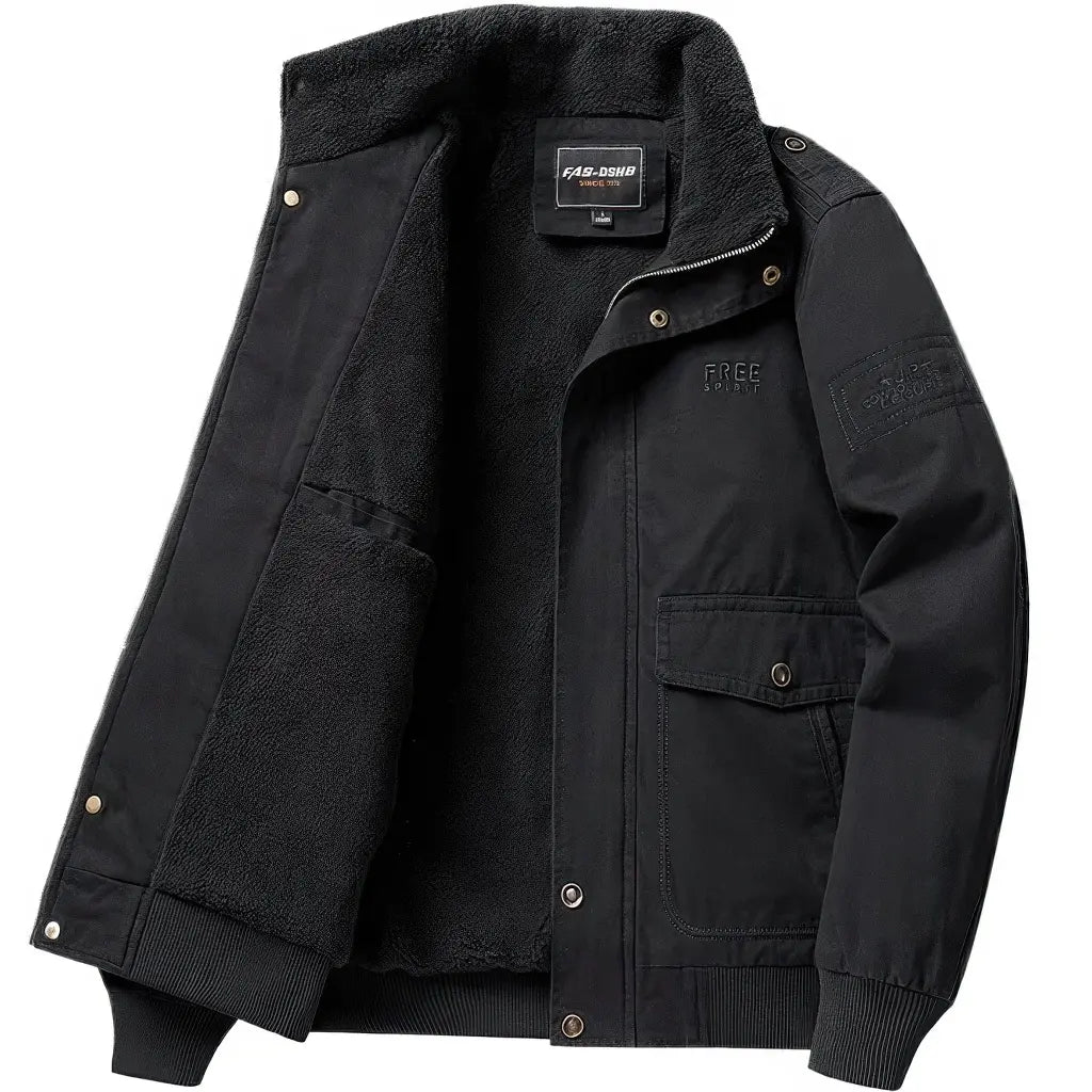 Veste Militaire Doublée Noire
