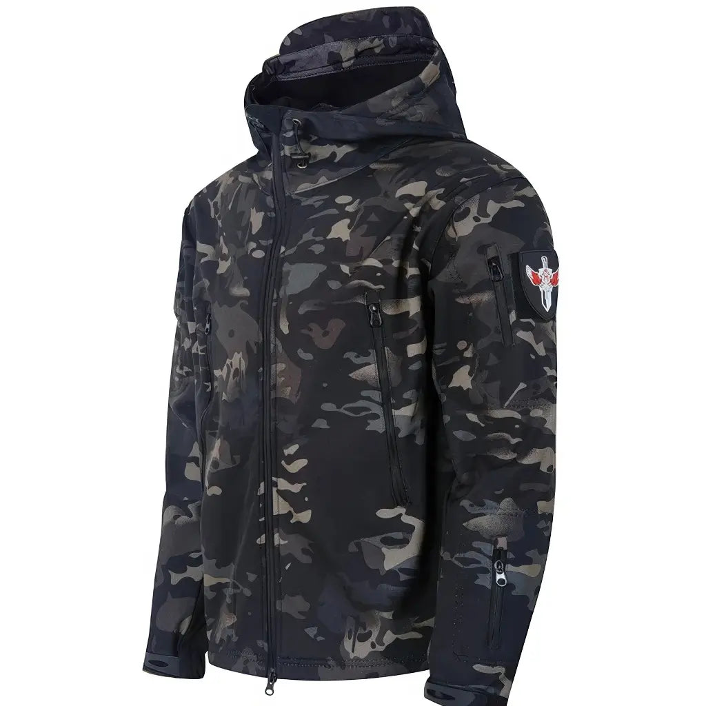 Veste Softshell Militaire Noire Camo