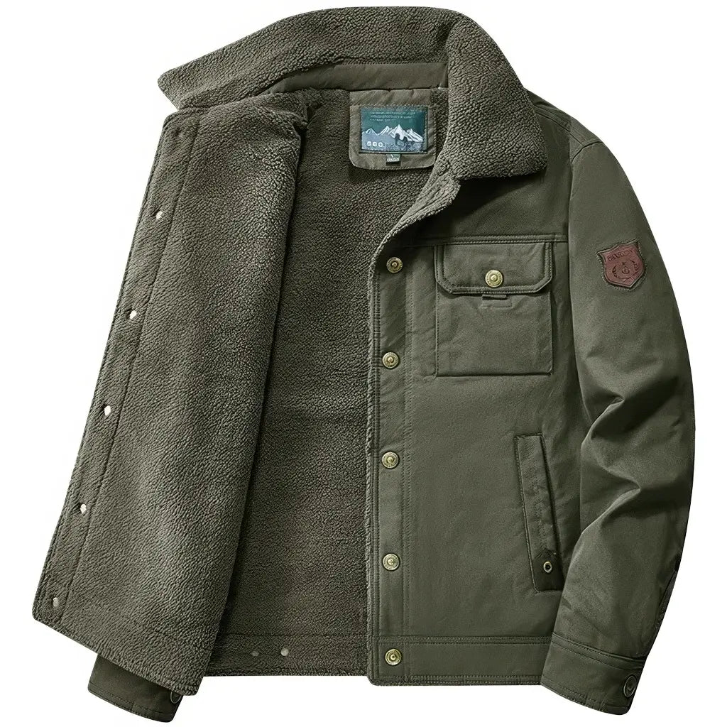 Veste Militaire Fourrure Verte