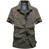 Chemise Militaire Homme Manche Courte Grise