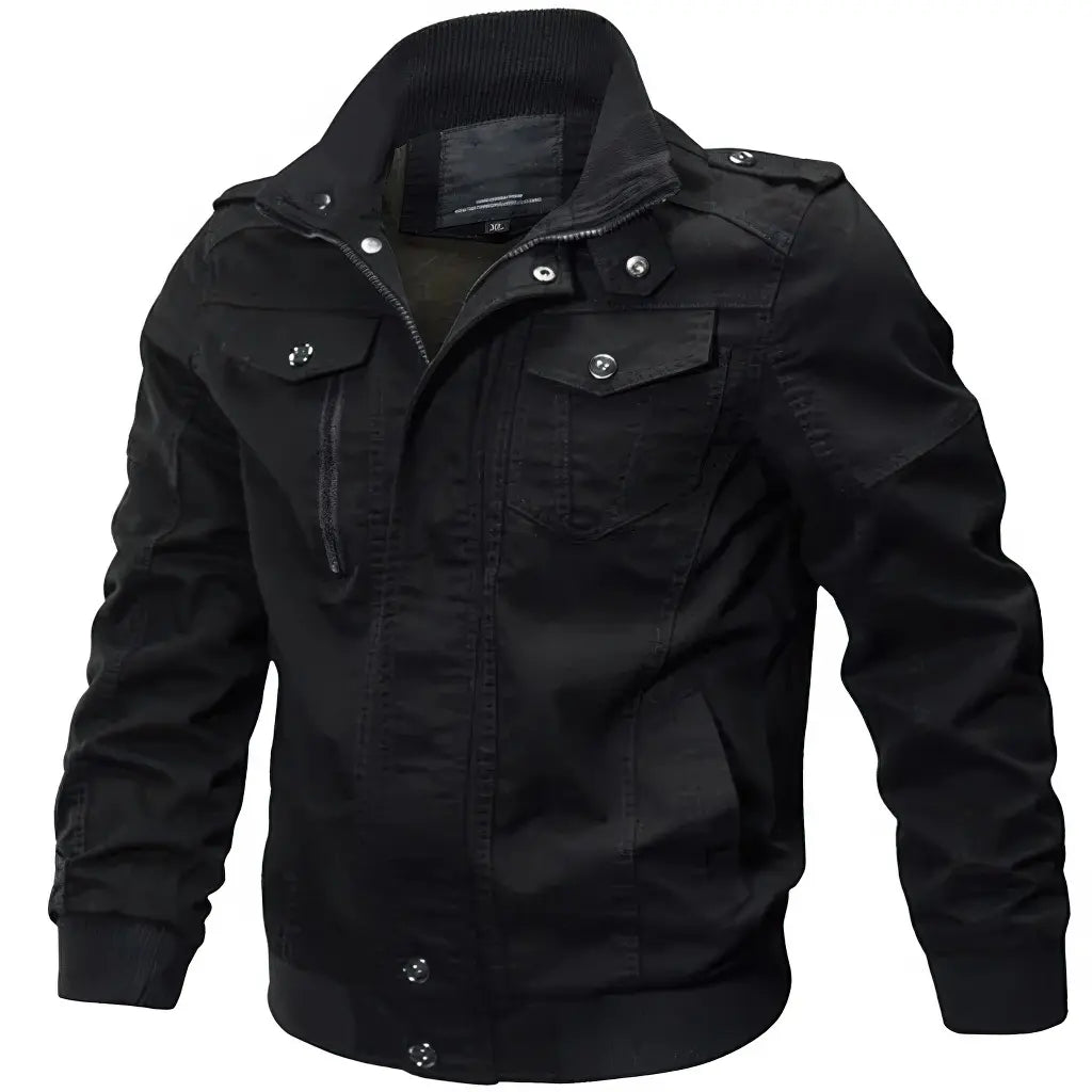 Veste en Jean Militaire Homme Noire