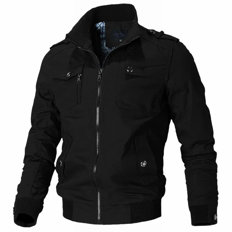 Veste Col Militaire Noire