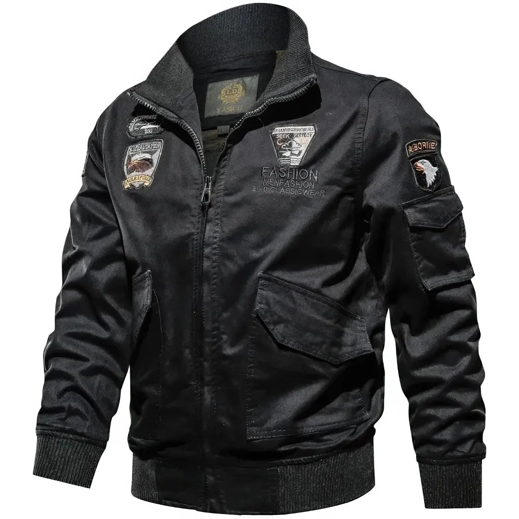Veste Cargo Militaire Homme Noire