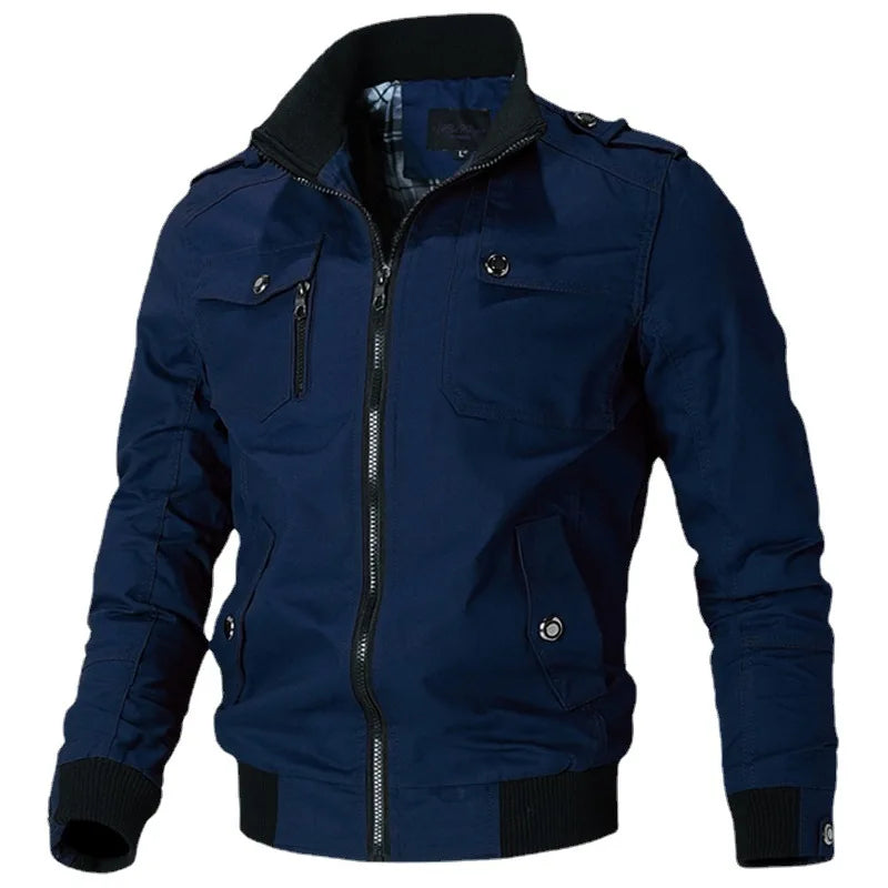 Veste Col Militaire Bleue