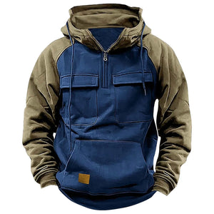 Pull Style Militaire Homme Bleu