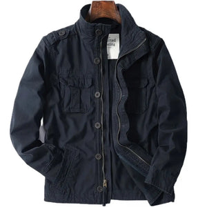 Veste Motif Militaire Homme Bleue
