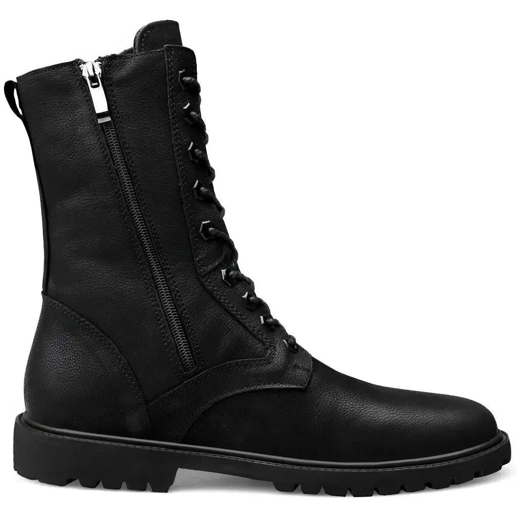Bottes en Cuir Homme Style Militaire